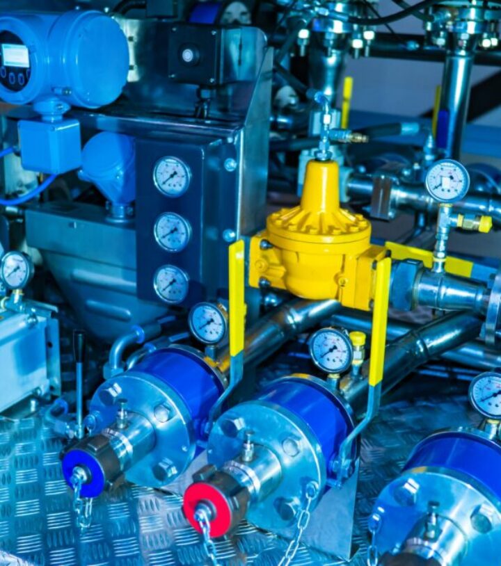 System,Of,Pipes,,Valves,And,Measuring,Instruments.,Pressure,Sensors,On